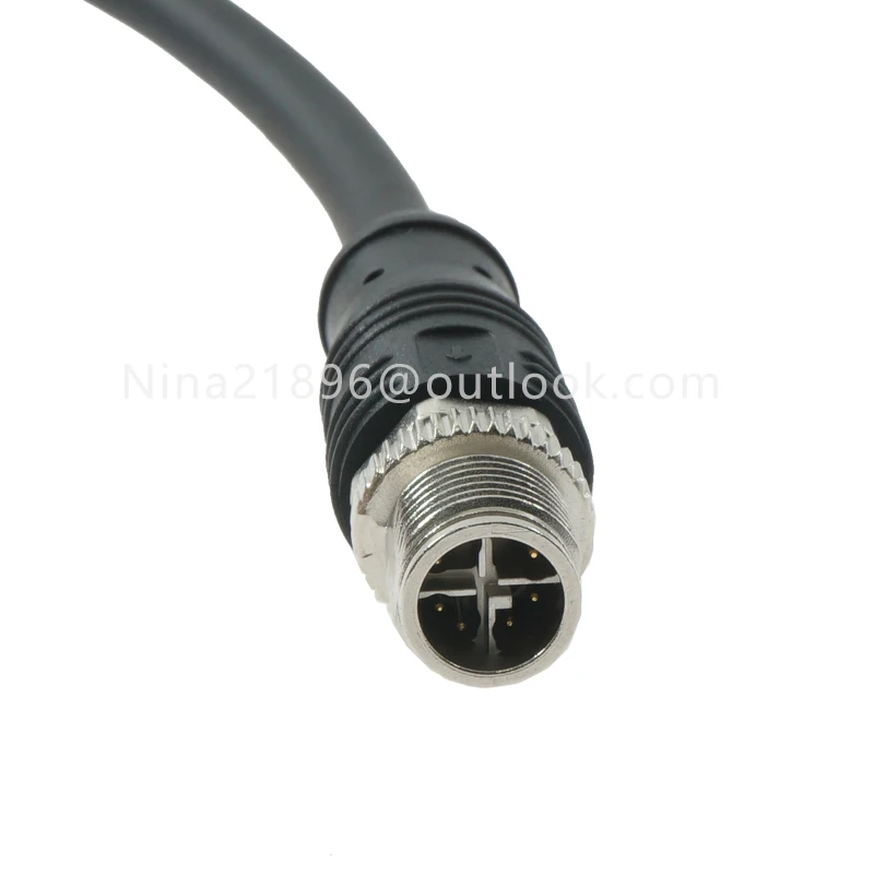 

M12-8 core X-type male to M12-8 core X-type male Ethernet high-flexibility double-shielded connector twisted pair