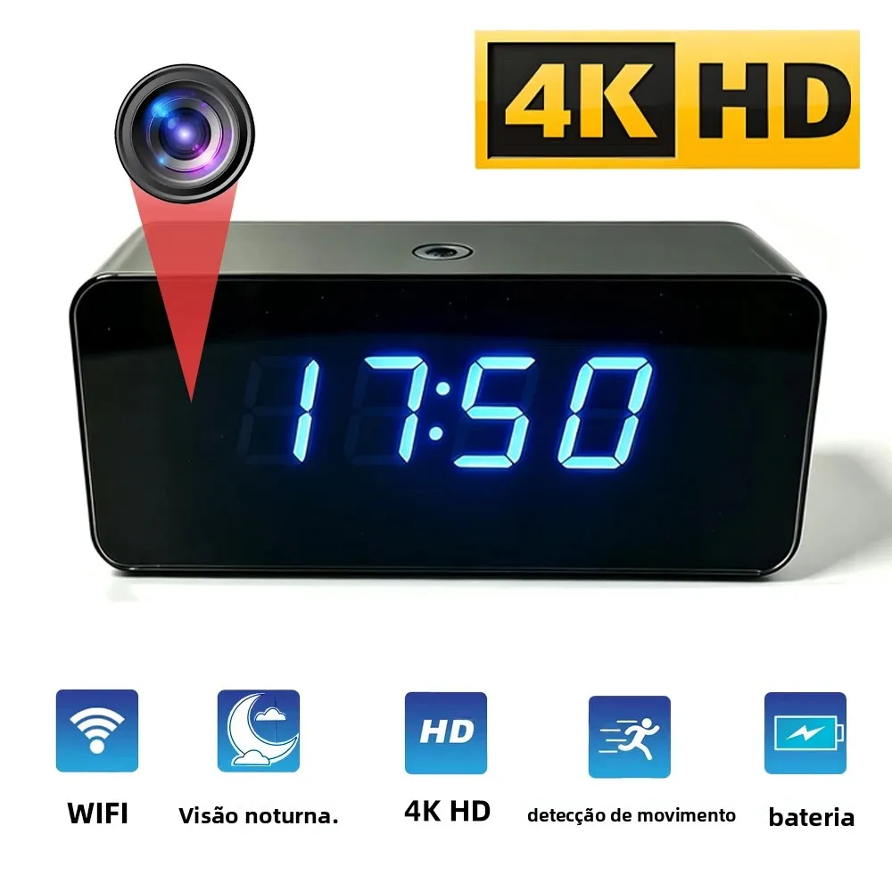 4k-hd-wifi-mini-clock-camera-supports-remote-viewing-motion-detection-12-infrared-night-vision-lights-home-mini-4k-camera