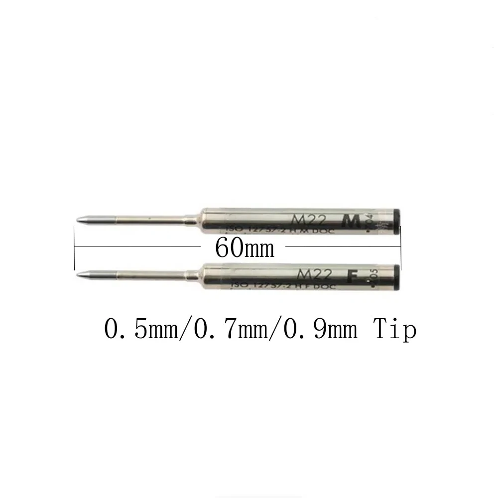 

1pcs 60mmx6mm 0.5mm F 0.7mm M 0.9mm B Tip Rollerball Pen Refills M22 Fits For LAMY Pico Ball Pen German Ink