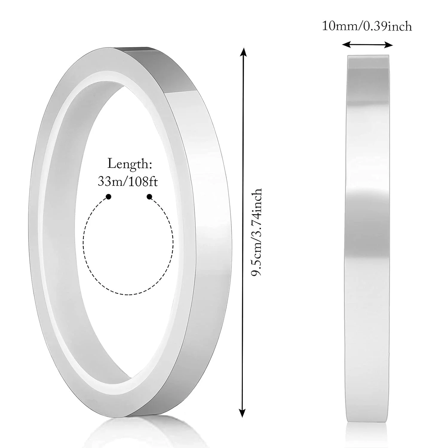 2pcs Heat Resistant Tape 10mm Transparent – Heat Press & Sublimation Fixing Tape for Heat Transfer Projects