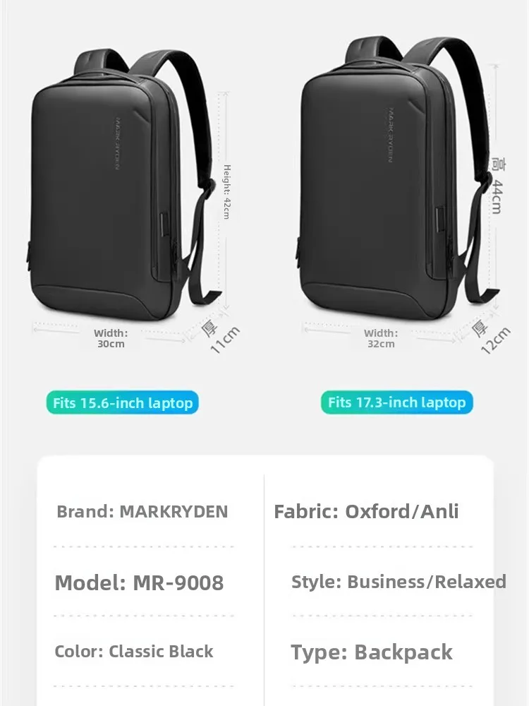 

Mark Ryden Men's Lightweight Waterproof 6 Inch Laptop Bapa Ox Cloth Casual Sle Zipper Closure Busin Bapa
