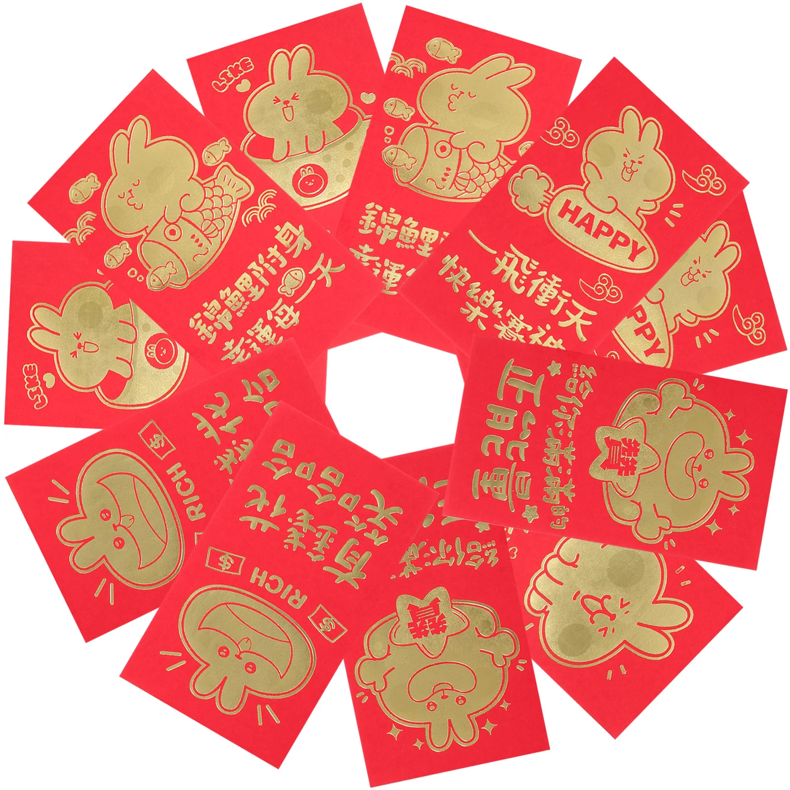 30Pcs Red Packet Money Pouches 2023 Rabbit Year Red Envelopes Spring Festival Lucky Money Bag Chinese New Year Gift