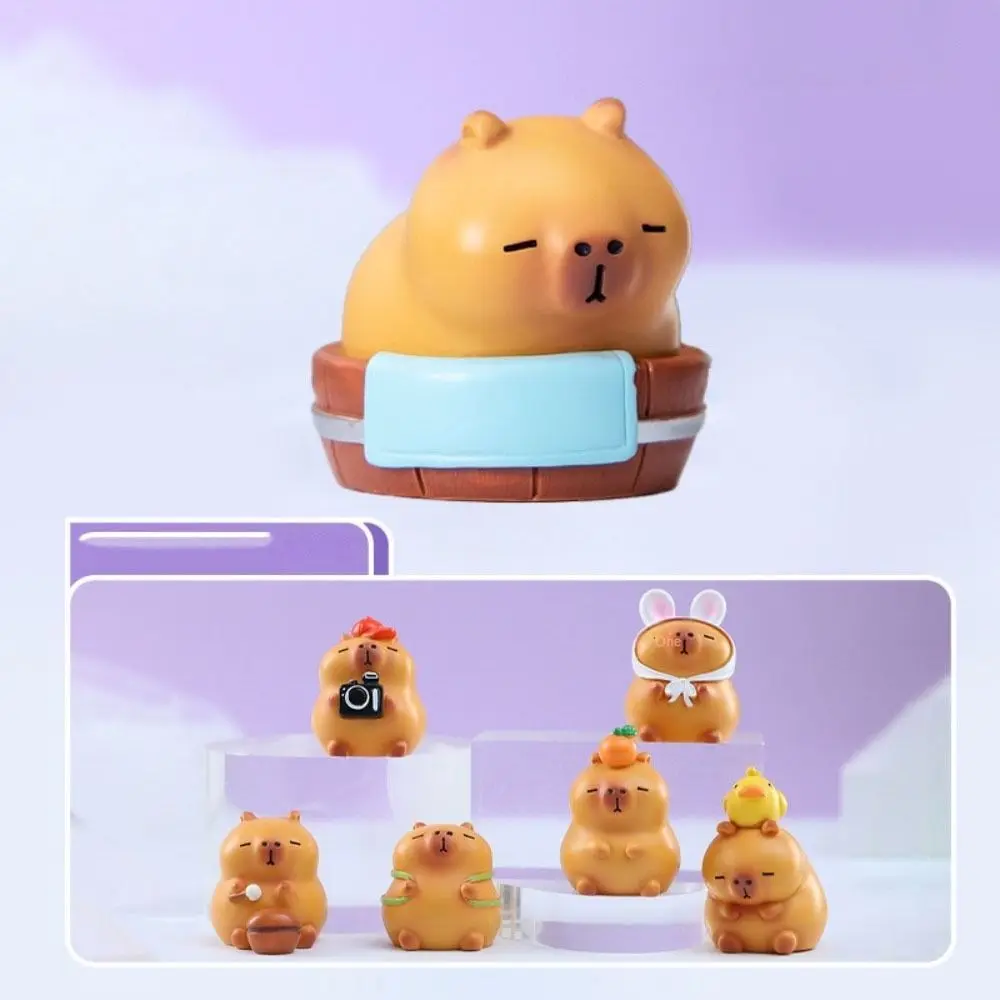 New Mini Capibara Capybara Blind Box Action Figures Multicolor Home Decoration Synthetic Resin Animal Model Capybara Figurine