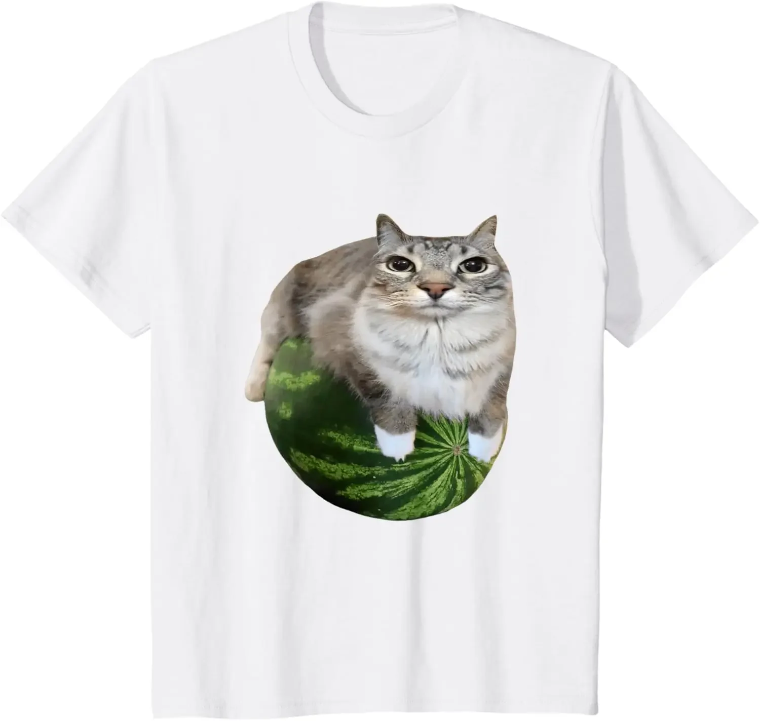 Watermelon Cat Silly Cat Meme T-Shirt A Hilarious Watermelon Print Shirt Is A Stylish Unisex Top for Both Men and Women