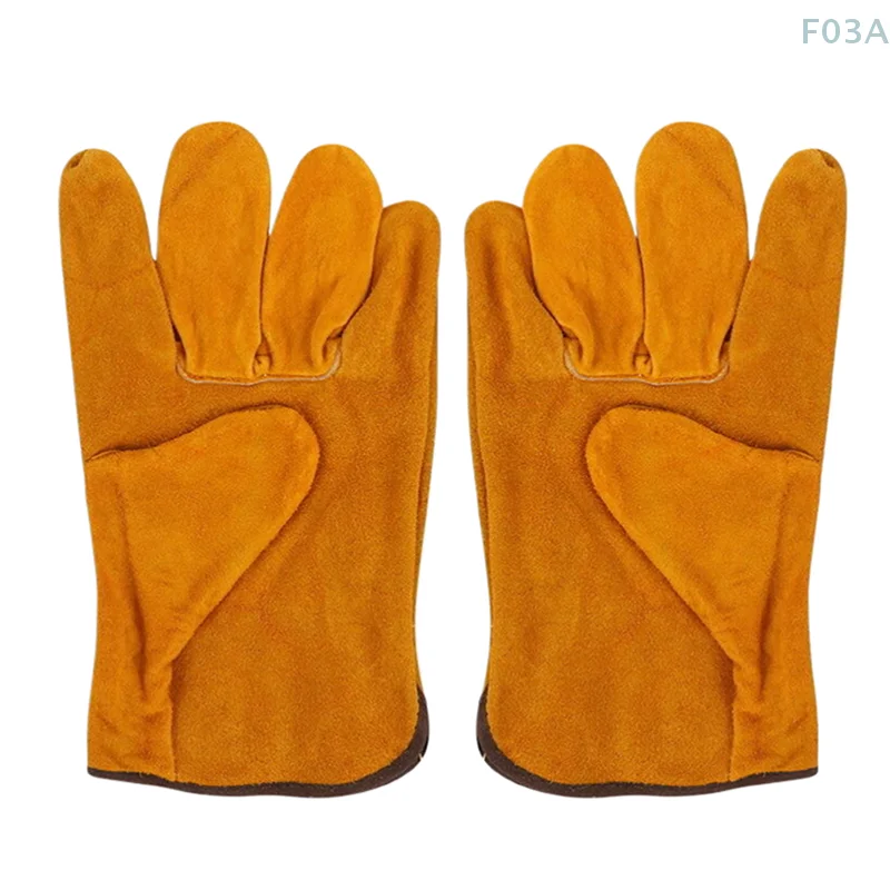 1 Pair Soft Cowhide Driver Hunting Driving Farm Garden Welding Security Protection Safety Mechanic Glove Men Work Gloves