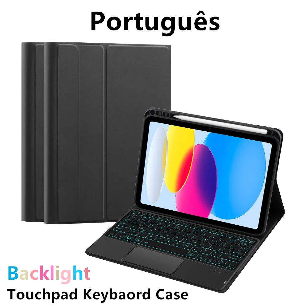 AJIUYU Tastaturhülle für iPad 10th 10,9 Zoll Air 4th 5th 6th 9th Pro 11 12.9 3rd 10.5" 10.2" 9.7 Magic Smart Cover Hintergrundbeleuchtung Touch