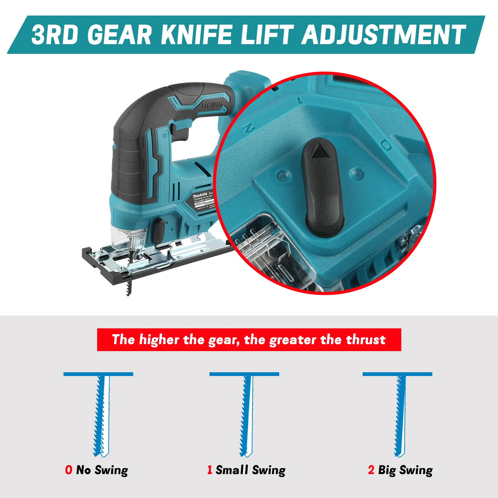 Makita DJV182Z 340W Brushless Jigsaw 18V Without Battery with Saw Blade Cordless Barrel Handle Portable Carpenter Power Tool view 5