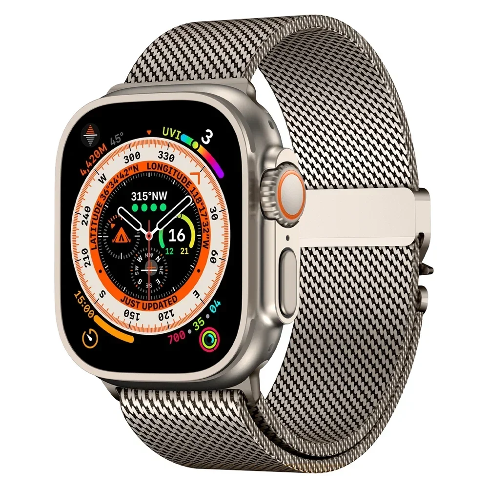 Milanese Loop Strap für Apple Watch Band Ultra 2 49 mm 46 mm 45 mm 44 mm 42 mm Edelstahl Metall für iWatch Serie 10 9 8 7 6 5 4 – Detail 4