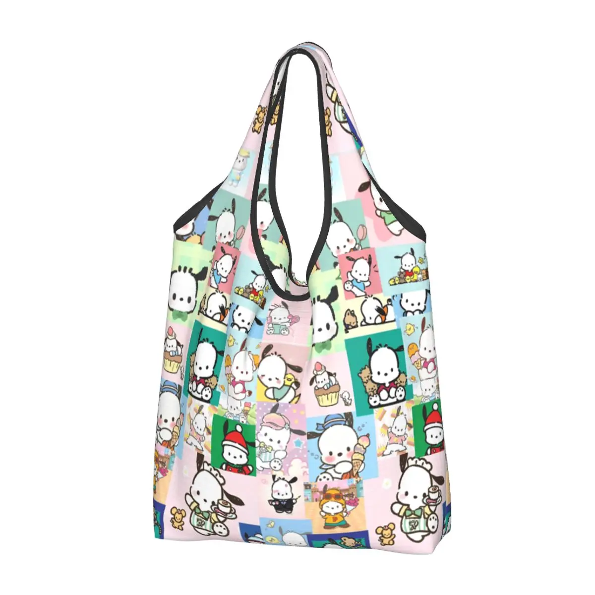 

Kawaii Pochacco Cartoon Dog Shopper Bag Christmas Handbags Female Designer Tote Bag Casual Cloth Office Beach Bag