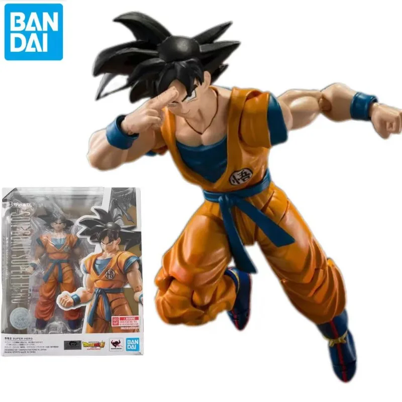 

Bandai Original Genuine Figure Dragon Ball Super Model Kit SHF Son Goku Super Hero Collection Action Figure Model Toys Gifts