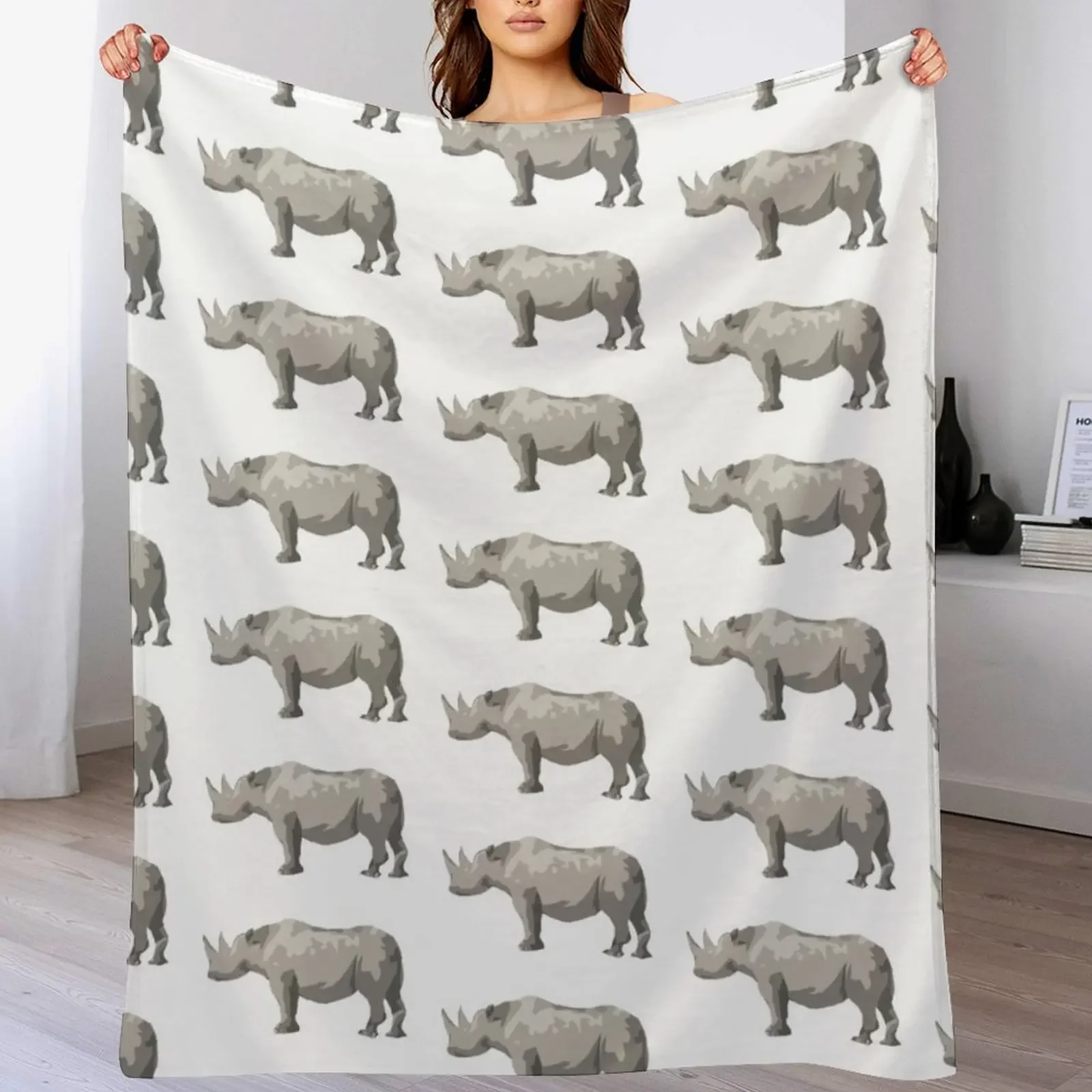 

Black Rhino Throw Blanket Fluffy Cozy Throw Blanket for Home Decor