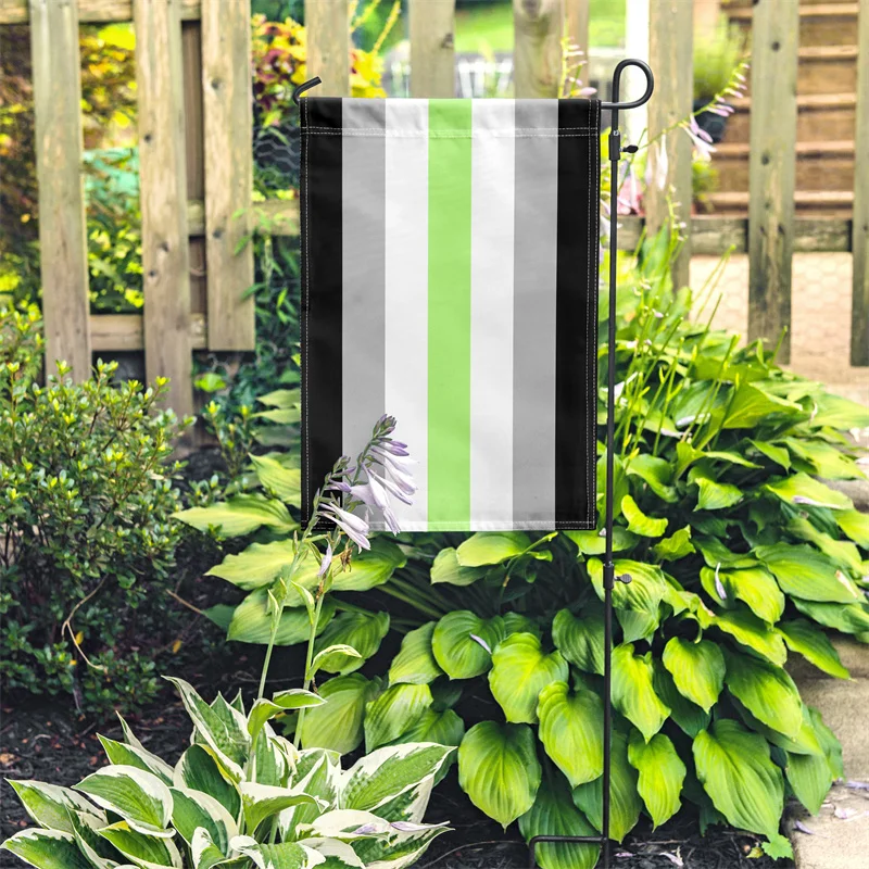 Aertemisi Agender Pride Flag Rainbow LGBT Garden Flag for Yard Patio Porch Lawn