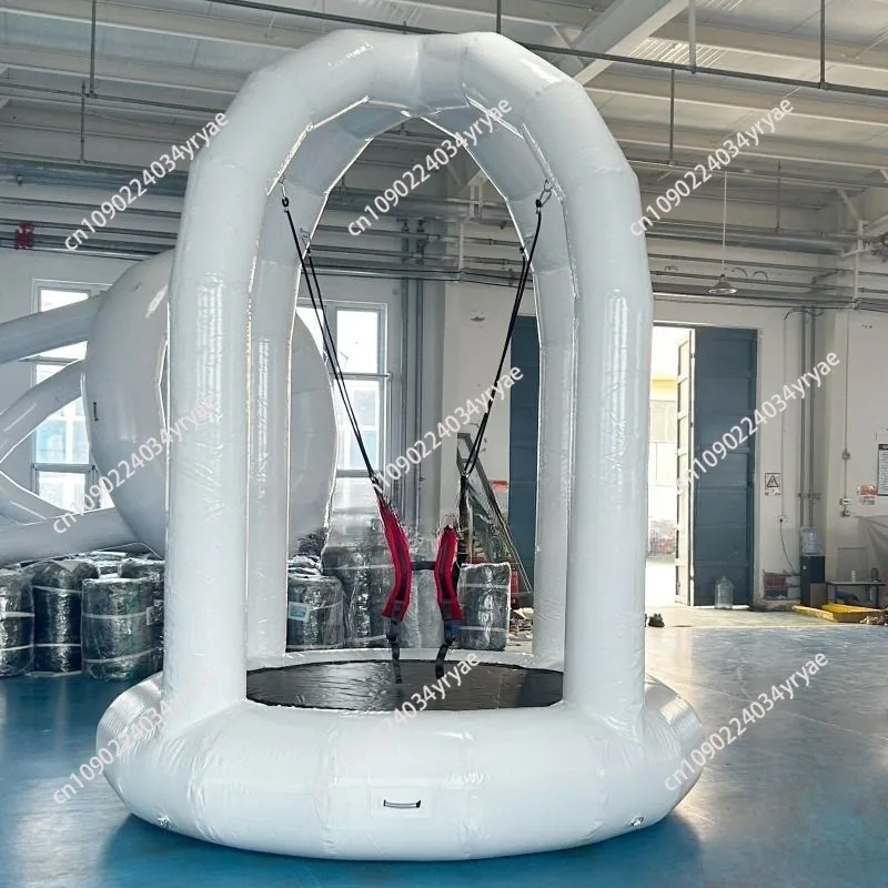 commercial PVC white inflatable trampoline airtight children's jumping game equipment