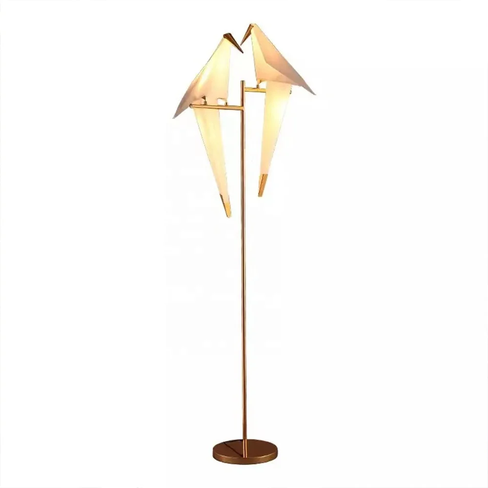 Nordic creative floor lamp simple modern vertical light luxury thousand paper crane bird floor lamp