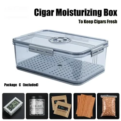 Portable Cigar Box To Keep Cigars Fresh and Protected From Moisture Insects Large Capacity Transparent Box for Storing Cigars