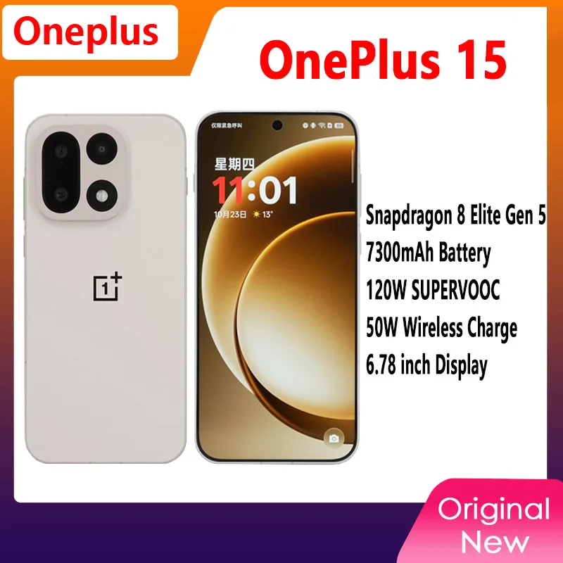 هاتف محمول Oneplus 15 غير مقفول Snapdragon 8 Elite Gen 5 6.78 "AMOLED 50.0MP كاميرا 120 واط شحن 50.0MP IP69 مقاوم للماء #1