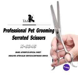 TAA Professional Grooming Scissors Pet Serrated Scissors for Dog & Cat Alloy Steel Shears Pets Shears Groomer Tools Hair Clipper