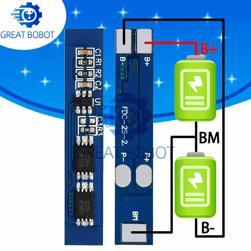 1~10PCS BS 2S 3A BMS Protection Board 7.4V 8.4V Li-ion Lipo Battery Charger Module for 18650 Battery Pack