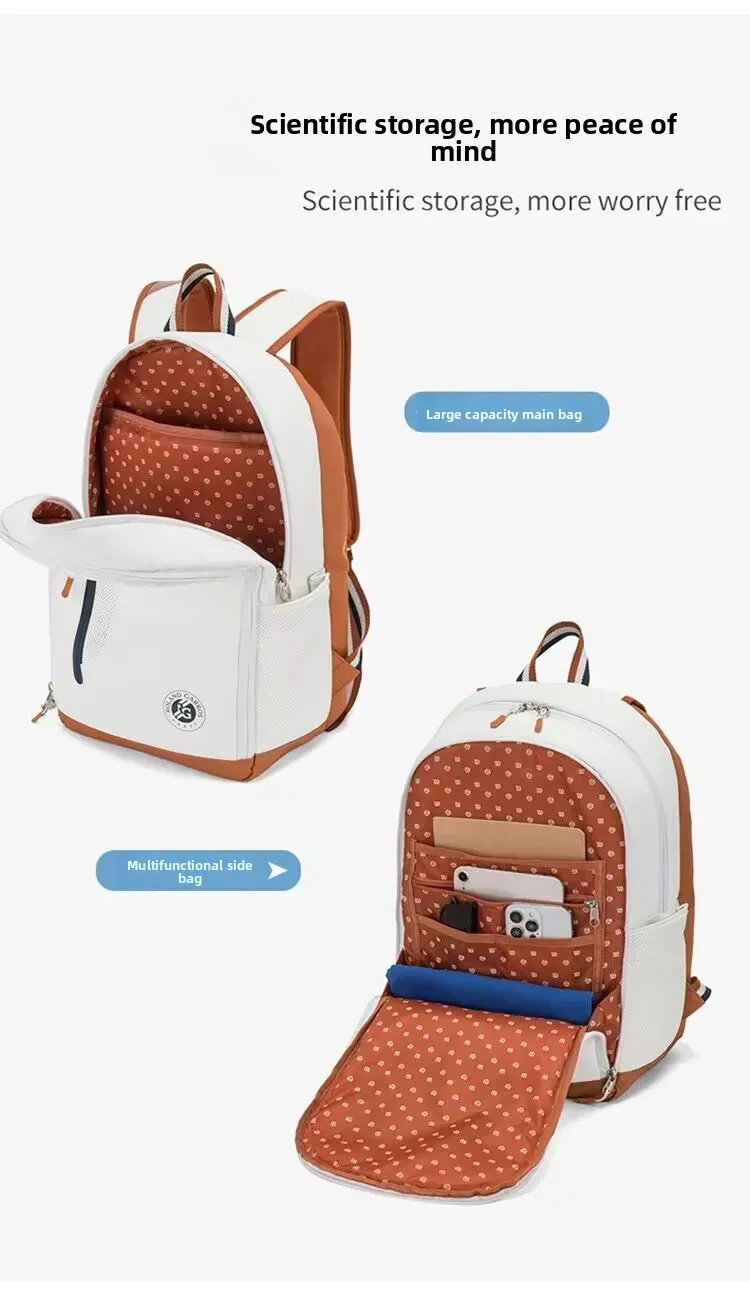 2026 New W Tennis Racquet Backpack French Open Joint Large Capacity Backpack Outdoor Sports Compartment Badminton Bag