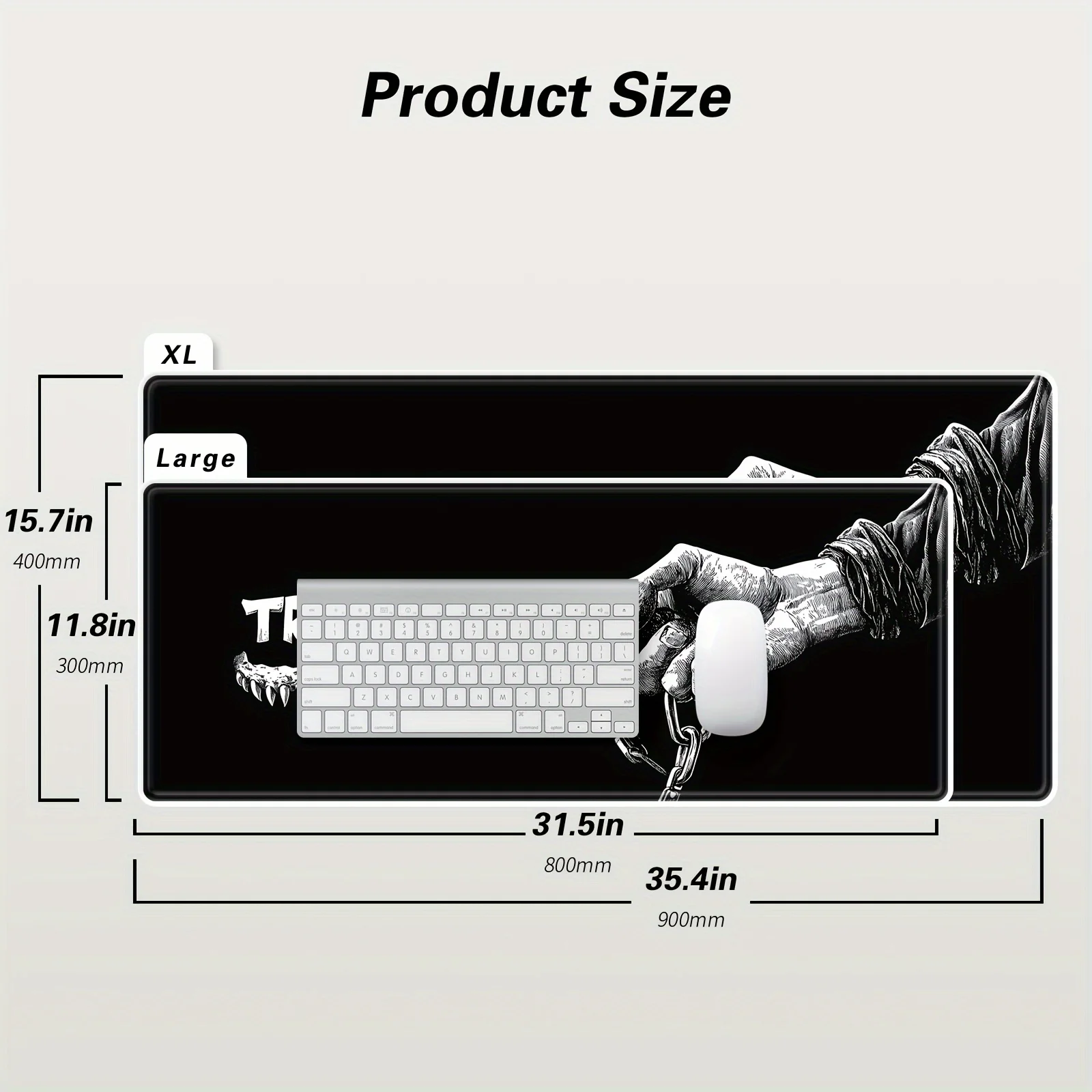 Alfombrilla de ratón extendida grande Trust No One": base de goma antideslizante, alfombrilla de escritorio rectangular duradera con diseño gráfico atrevido, regalo perfecto