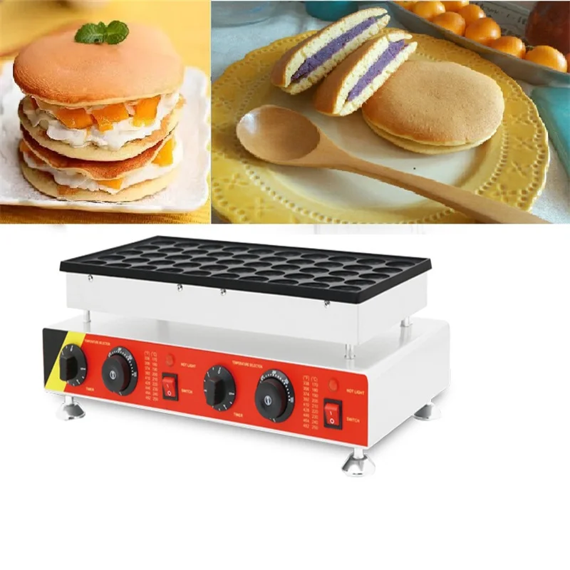 Electric 50 Holes Commercial Pancake Machine Dutch Poffertjes Dorayaki Gaufriers Waffle Maker Machine