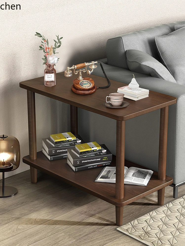 QZT solid wood edge table living room sofa side cabinet shelf household edge table coffee table