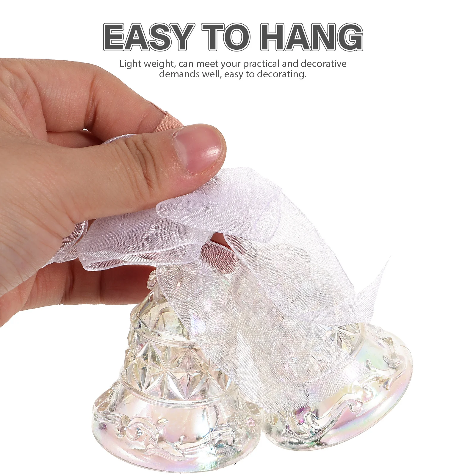 

Christmas Tree Hanging Bell Clear Acrylic Decorative Ornament for Holiday Party Wedding Home Shopping Mall Window Door Decor