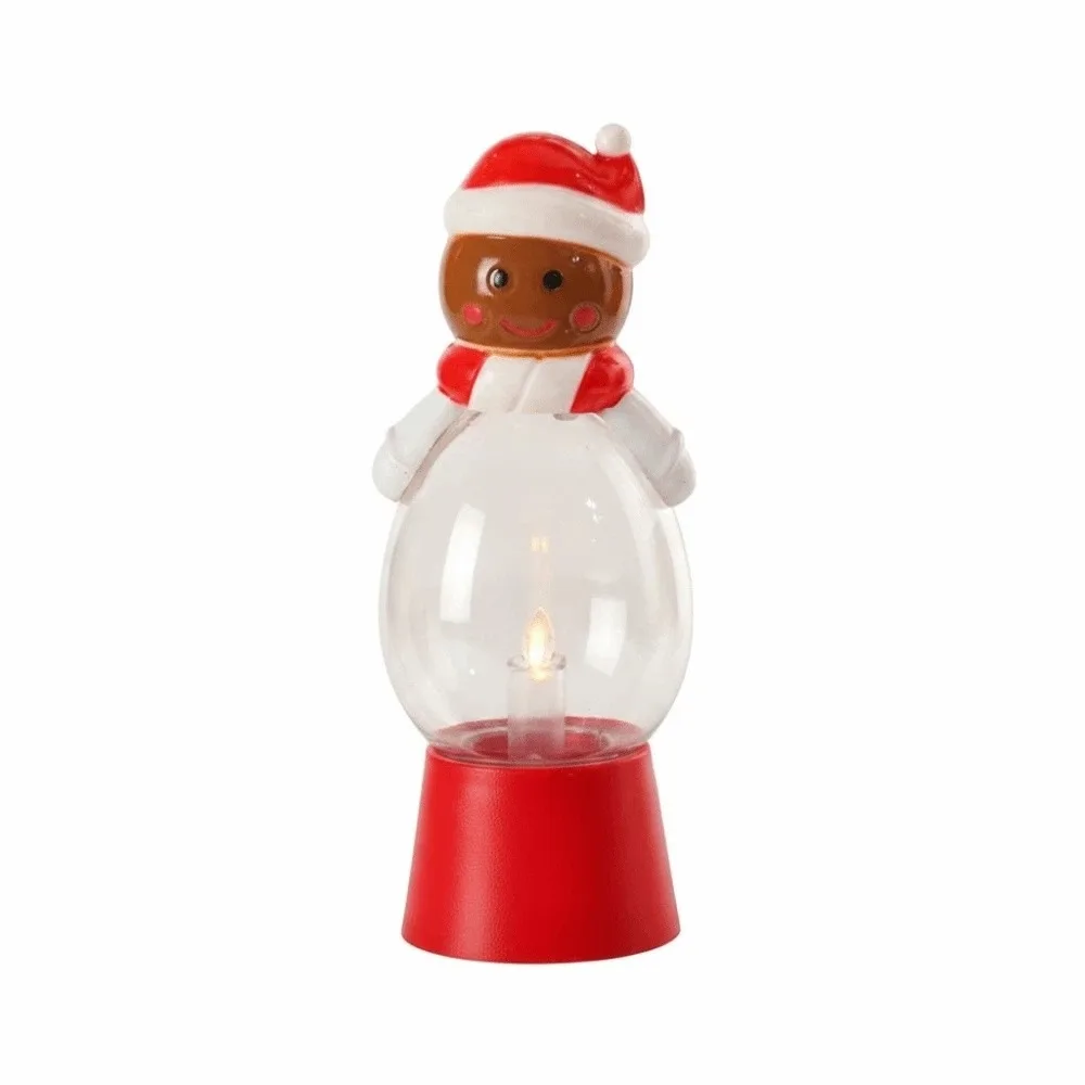 Warm Glow Christmas Night Light Red Base Cute Style Snowman Atmosphere Light Durable Plastic Battery Powered