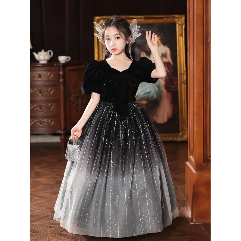 

Girls' High-end Piano Performance Dress2025Children's Host Luxury Niche Ten-Year-Old Birthday Princess Dress