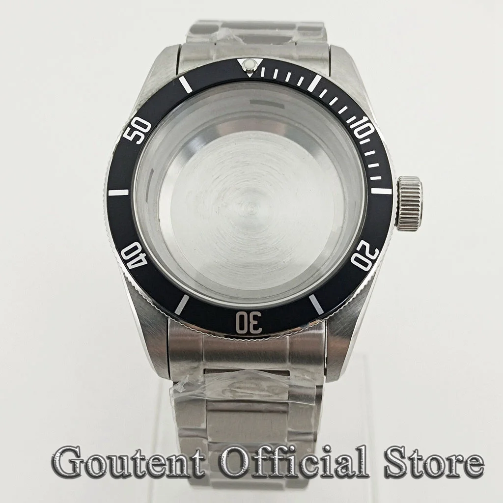 Goutent 41mm Stainless Steel Silver Sapphire Glass Watch Case Fit NH35 NH36 ETA 2824 2836 PT5000 Miyota 8215 821A 8205 Movement