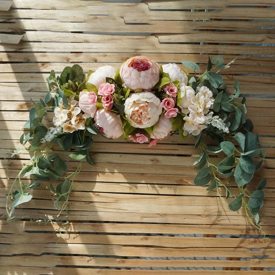 Rustic Wedding Arch Flowers Artificial Rose Vine Garland Decorations DIY Wedding Outdoor Indoor Arch Party Wall Backdrop Decor