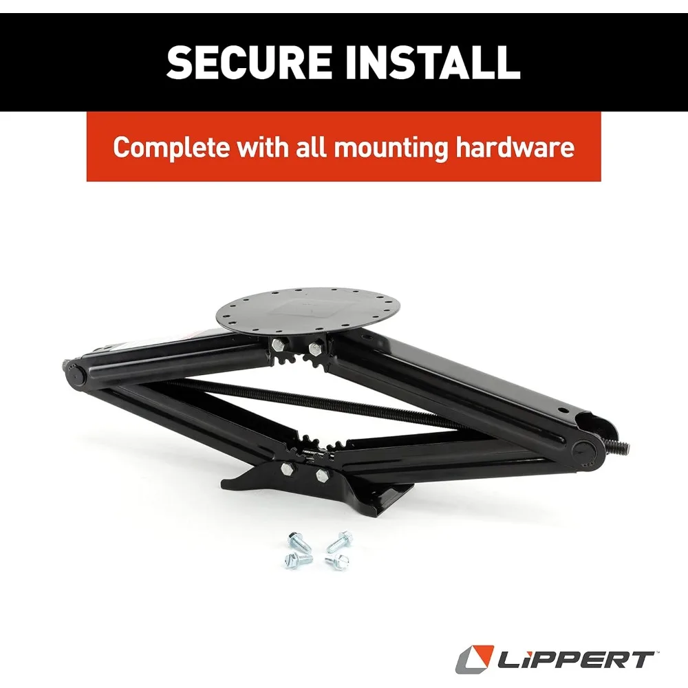 Manual RV Scissor Jack Kit for 5th Wheels, Travel Trailers, Single Pack, 5000 lb Load Capacity, Anti Rust Coating