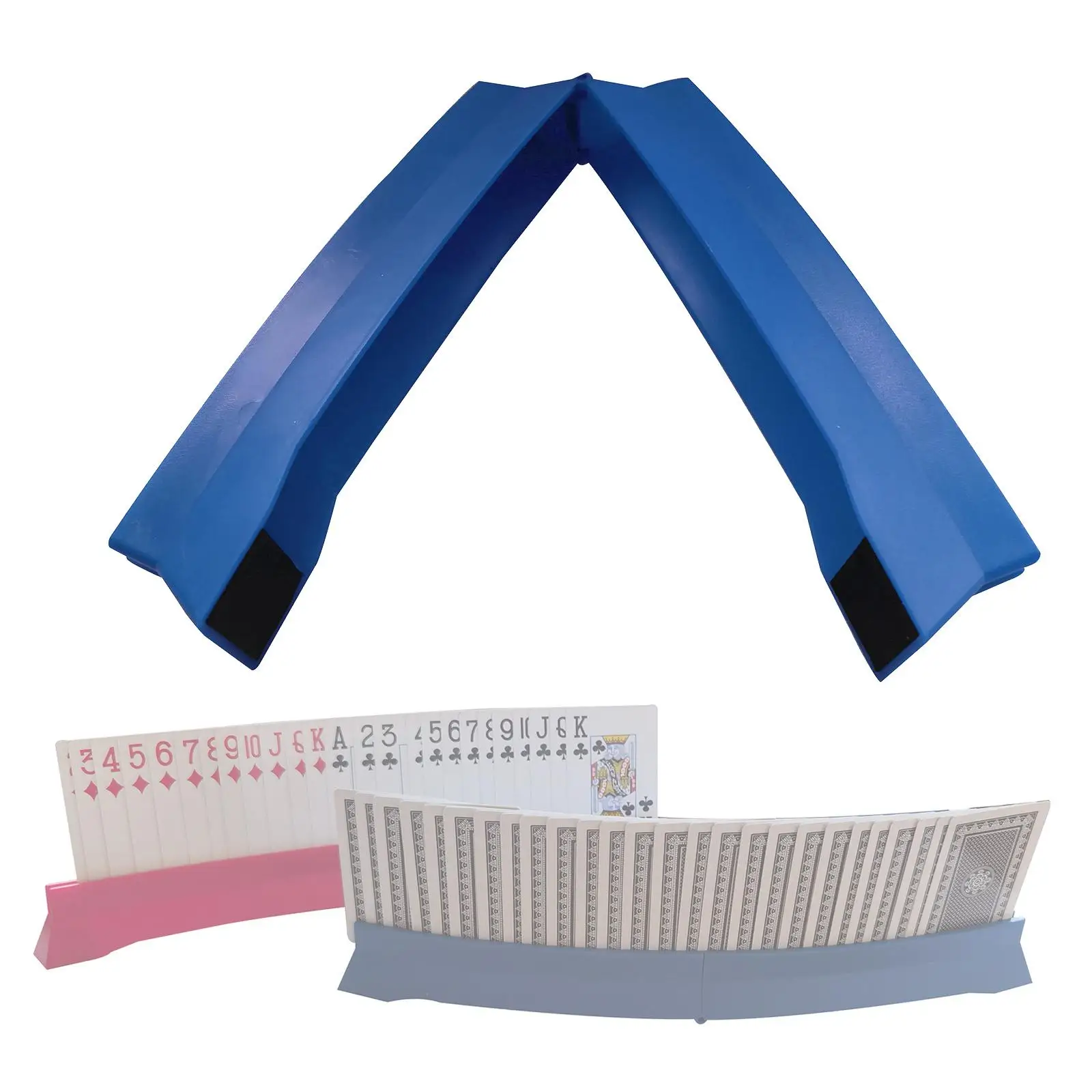 

Entertainment Curved Card Holders Plastic Tray Board Organizer for Seniors Arthritis Bridge Game