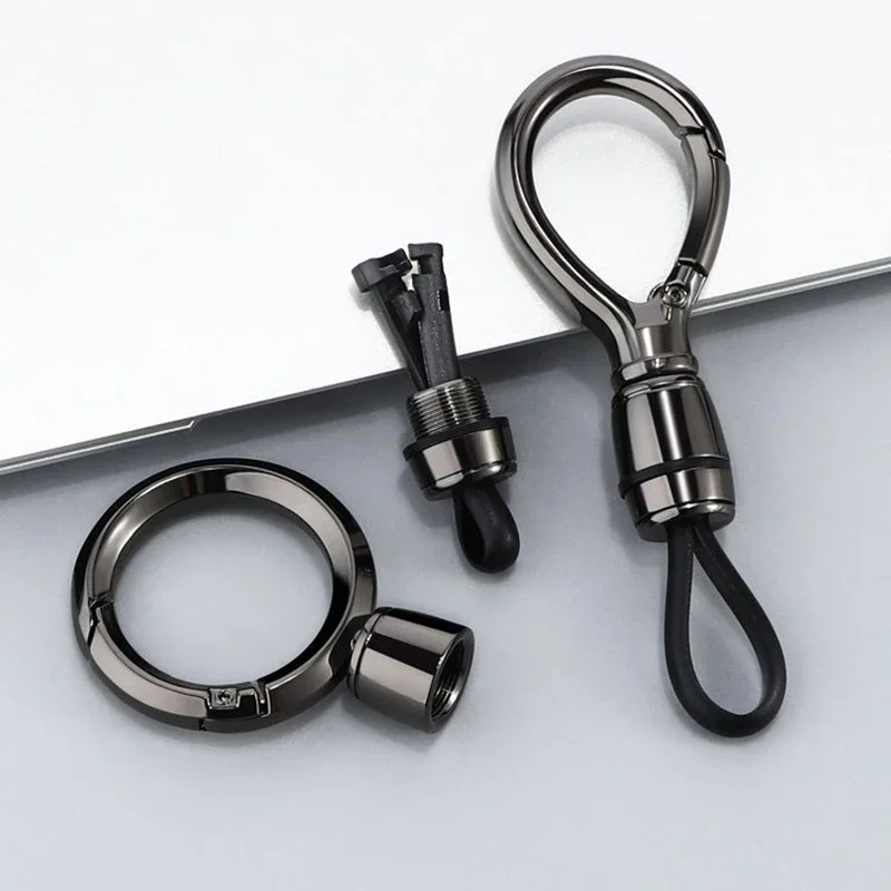 Car Keychain Aluminum Alloy Simple Key Chain Men's Waist Hanging Buckle Ring Pendant High-end Business Anti-lost Key Chain