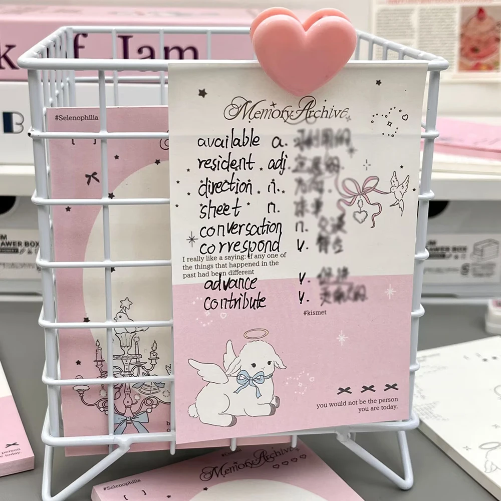 50 Blatt „Lucky Angel“-Notizbuch im A7-Format, ansprechendes Design, im „Ins“-Stil, nicht klebend, tragbar, ideal für Schüler, Material: Papier. – Detail 4