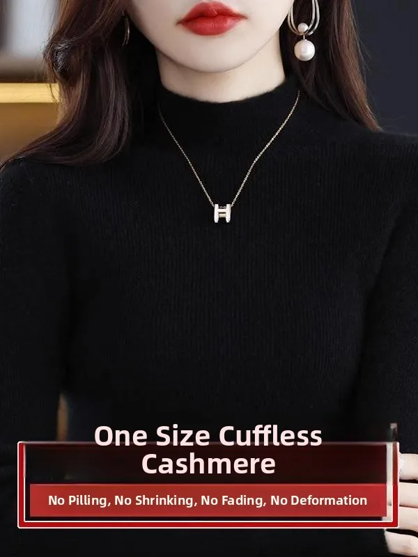 

Bla Camere Knitted Sweater Women's Slim Fit Autumn Winter Thiened f High Collar Woolen Base irt Soft Long Sve