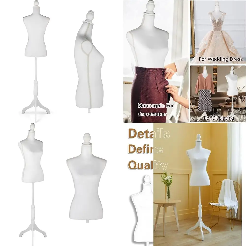 

White Adjustable Mannequin with Stand for Sewing and Display