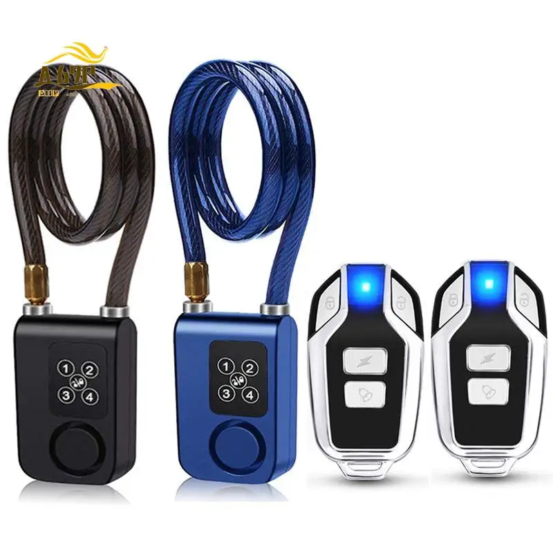 

A69P-Bike Lock Security Wireless Remote Control Alarm Lock 4-Digit Password Alarm IP55 Waterproof For Oudoor