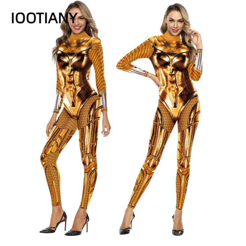 

Womens Superhero Costume Printed Role Play Bodysuit Set Fancy Dress Costume Adult Bodysuit Superhero Armor Battle Suit 2025