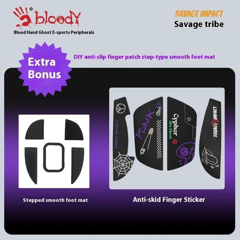 

A4Tech Bloody Savage Impact R73Pro Duo Wireless Mouse Lightweight Ergonomic Design Longlife PAW3395 Sensor E-sports Gaming Mouse