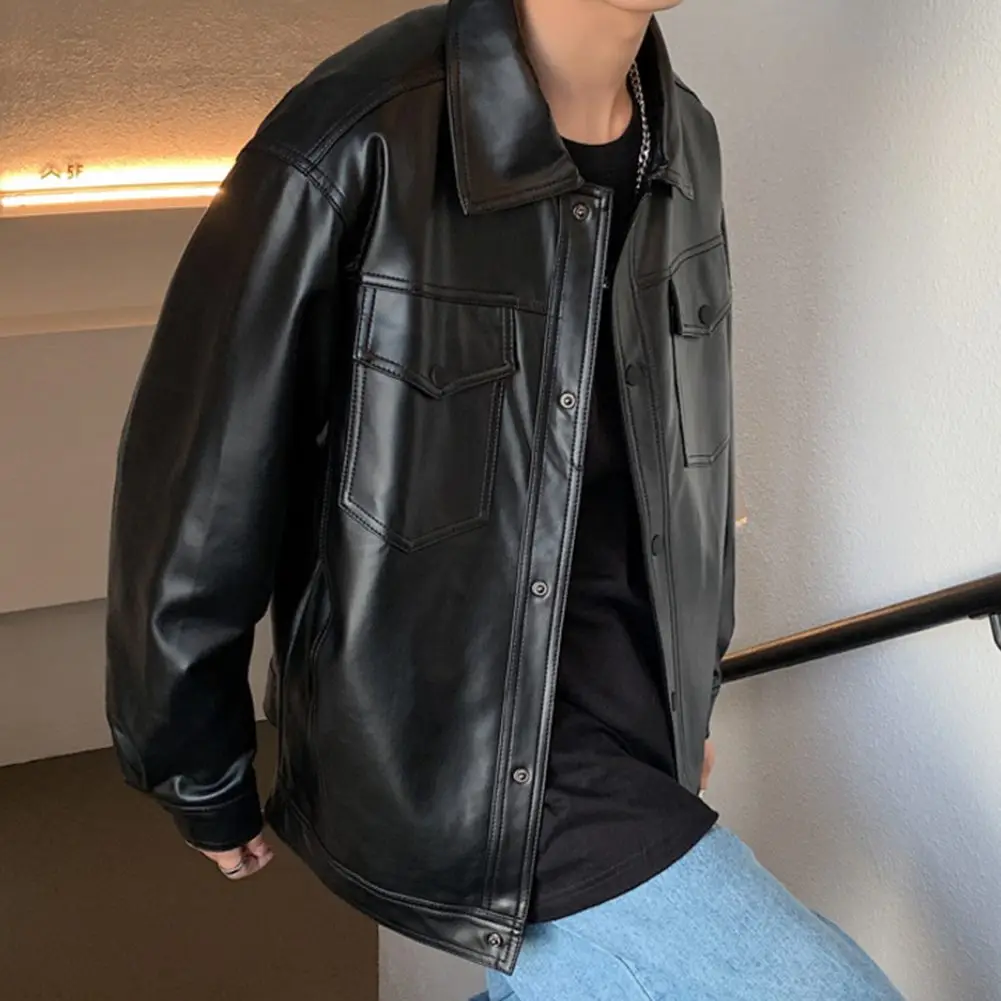 

Мужское мотоциклетное пальто L M, модное пальто из искусственной кожи, повседневная мужская верхняя одежда, подходящая для отпуска