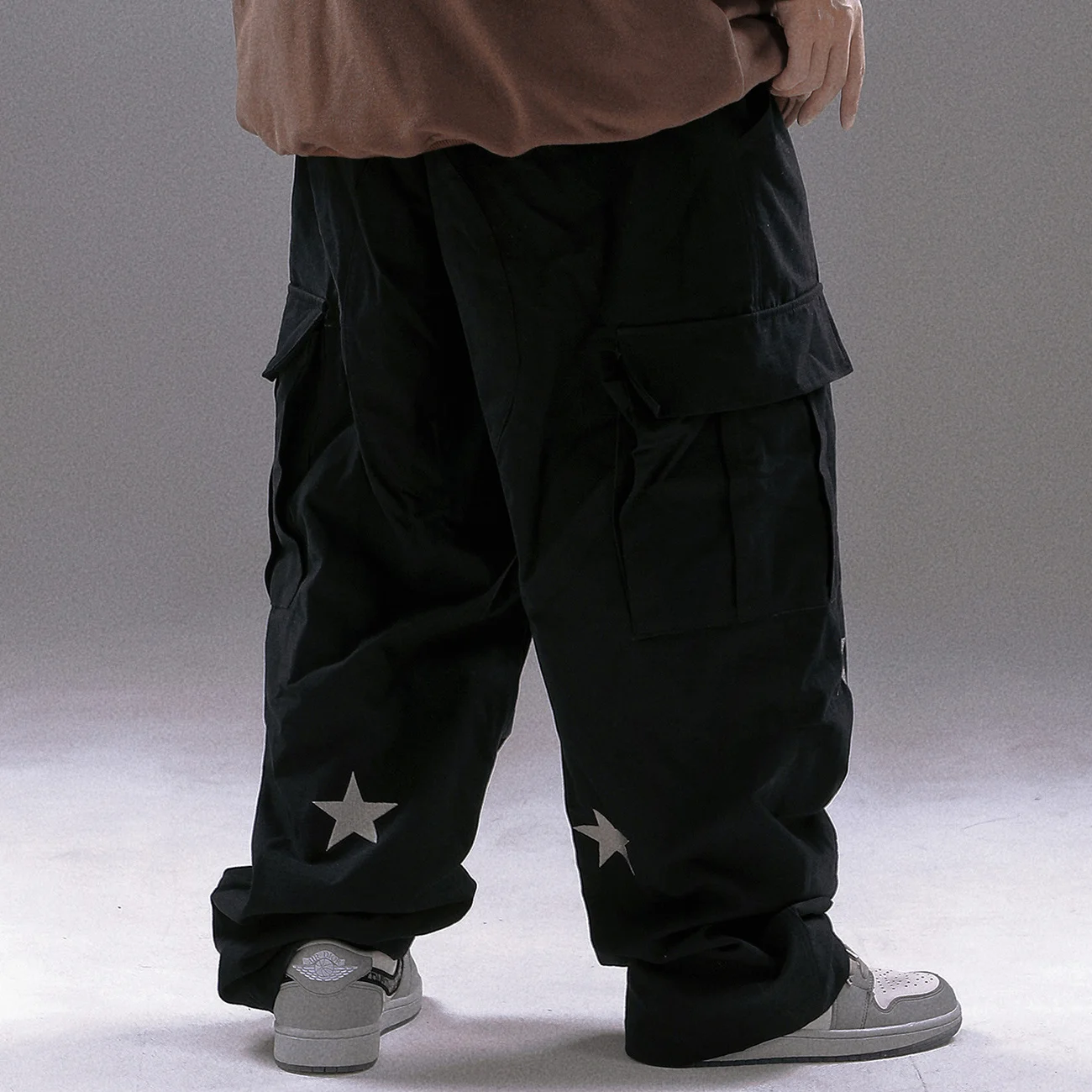 Embroidery Stars Baggy Pants Men Autumn Hip Hop Streetwear Cargo Pants Loose Oversized Casual Joggers Trousers