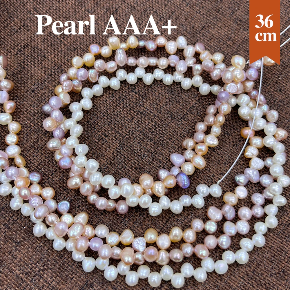 

100% Natural Baroque Pearl Bead 4-5mm Natural Freshwater Pearl Loose Spacer Beaded for Making DIY Jewerly Necklace Bracelet 36cm