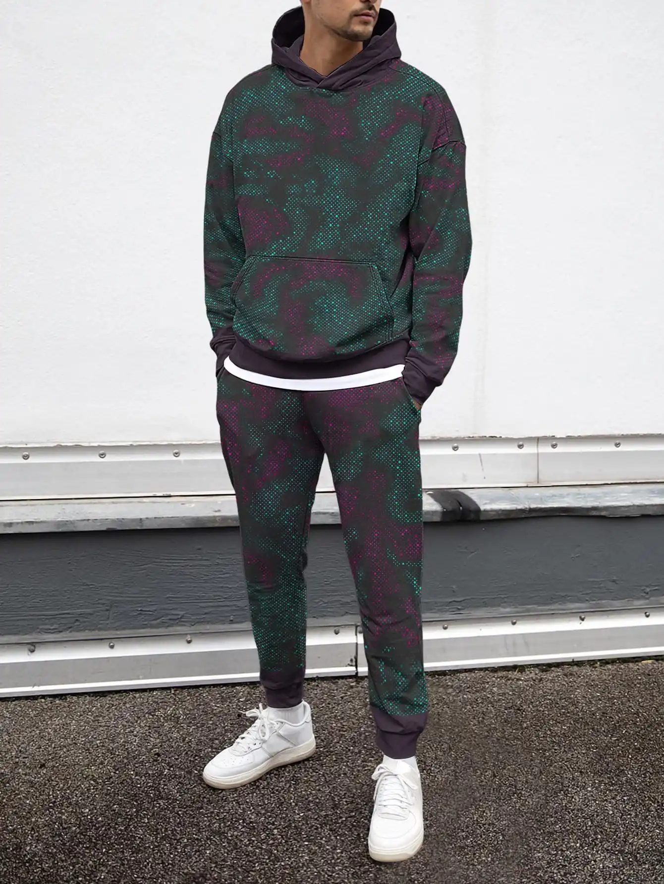 

Harajuku Style Motion Geometry Men Creative Art Design 3D Print Clothes Tracksuit Hoodie Trouser 2Pc Sets Breathable Jogger Set