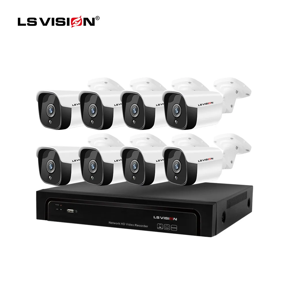 OEM 유선 야외 8MP CCTV 보안 카메라 시스템 모션 감지 8채널 4K POE NVR 키트 가정용 감시 키트
