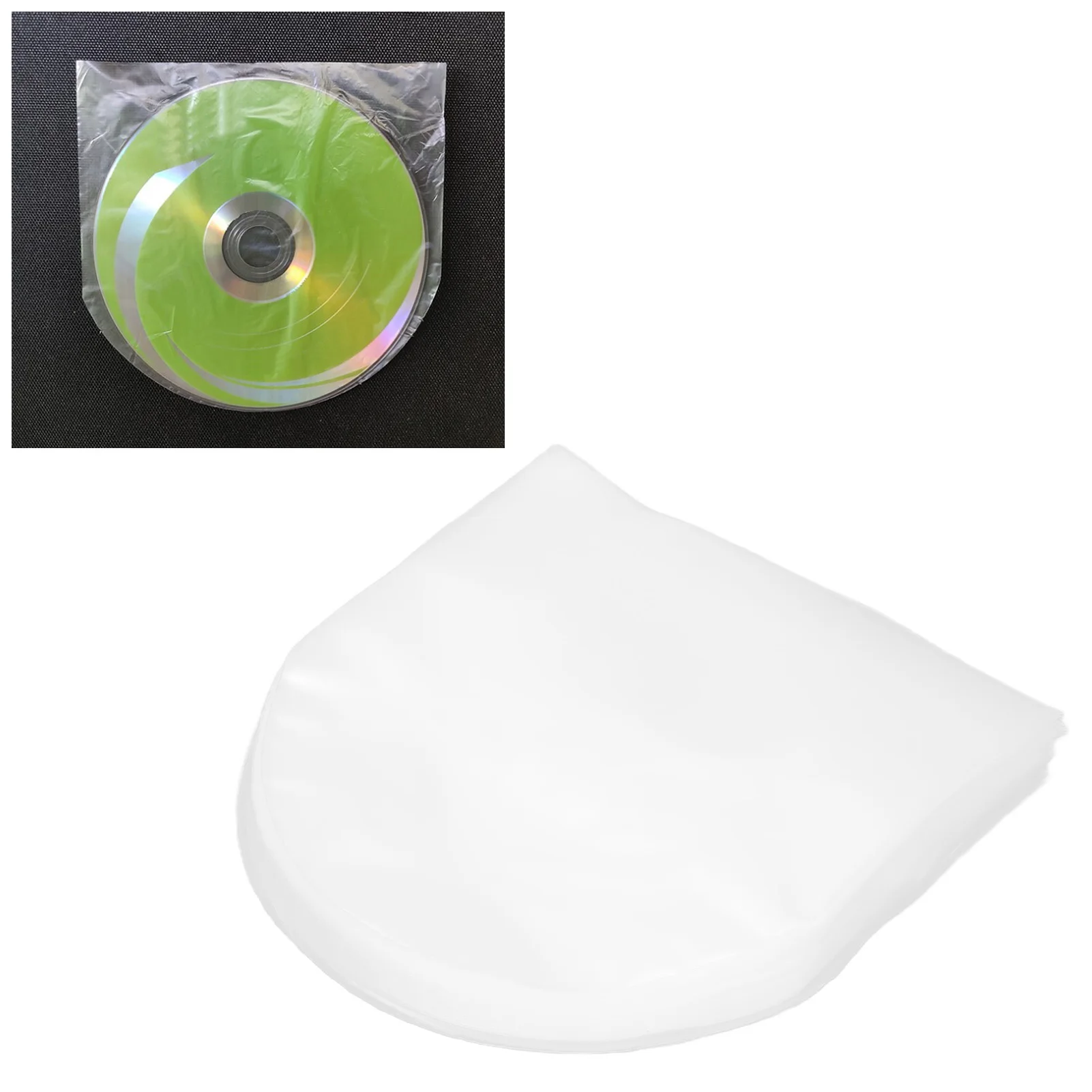 Plástico transparente mangas internas, CD e DVD Mini armazenamento, 5 em, 100PCs