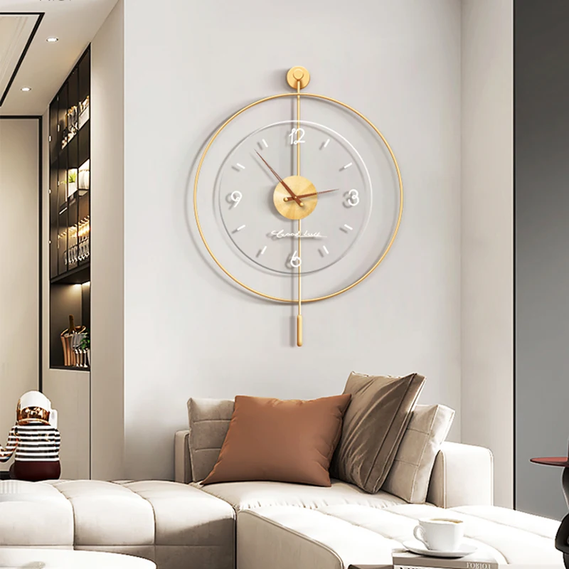 Minimalist Round Wall Clocks Fashion Big Restaurant Nordic Creative Wall Watch Luxury Art Mural Reloj De Pared Home Decoration