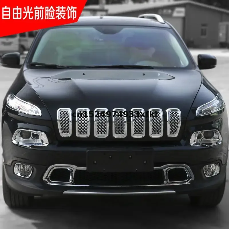 

Высококачественная Хромированная передняя решетка для Jeep Cherokee 2014-2018, полный комплект декоративных аксессуаров для стайлинга автомобиля