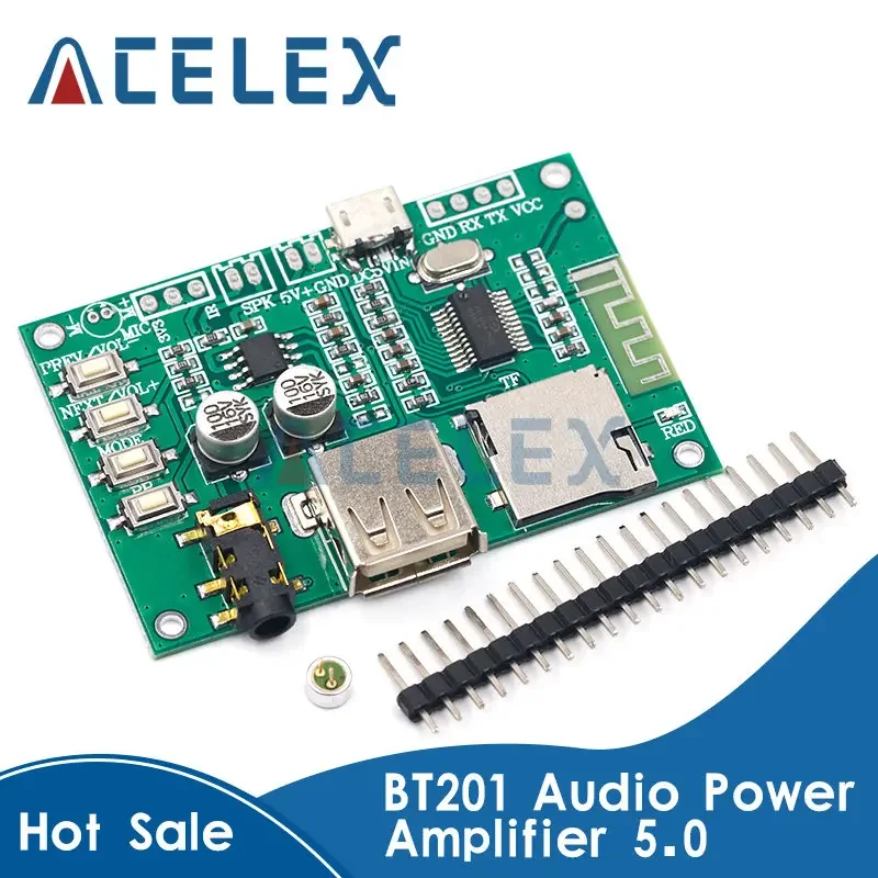 BT201 Dual Mode 5.0 Bluetooth Lossless Audio Power Amplifier Board Module Tf Card U Disk Ble Spp Serial Port Transparent Trans