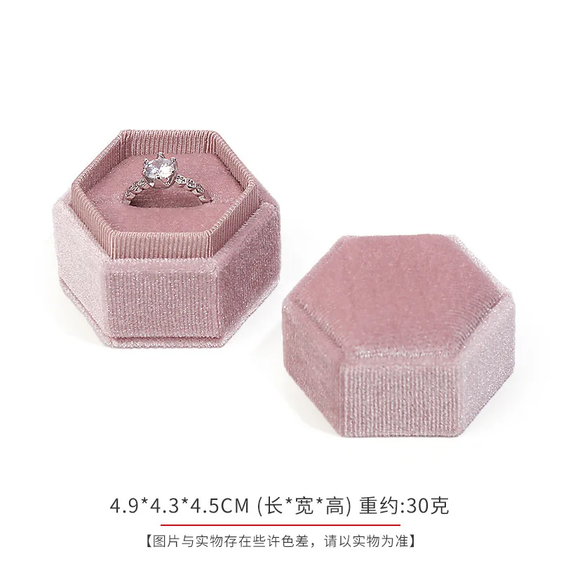 Light Pink Velvet Ring Box No Rings Included